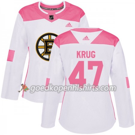 Boston Bruins Torey Krug 47 Adidas 2017-2018 Wit Oranje Fashion Authentic Shirt - Dames